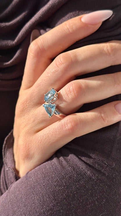 Natural Aquamarine Ring Size 6.5 14k Gold 3.77 TCW Certified $4,950 508788
