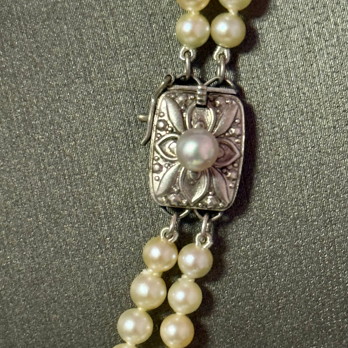 Mikimoto Akoya Pearl Necklace 17" 7.25 mm Silver Clasp Estate M451