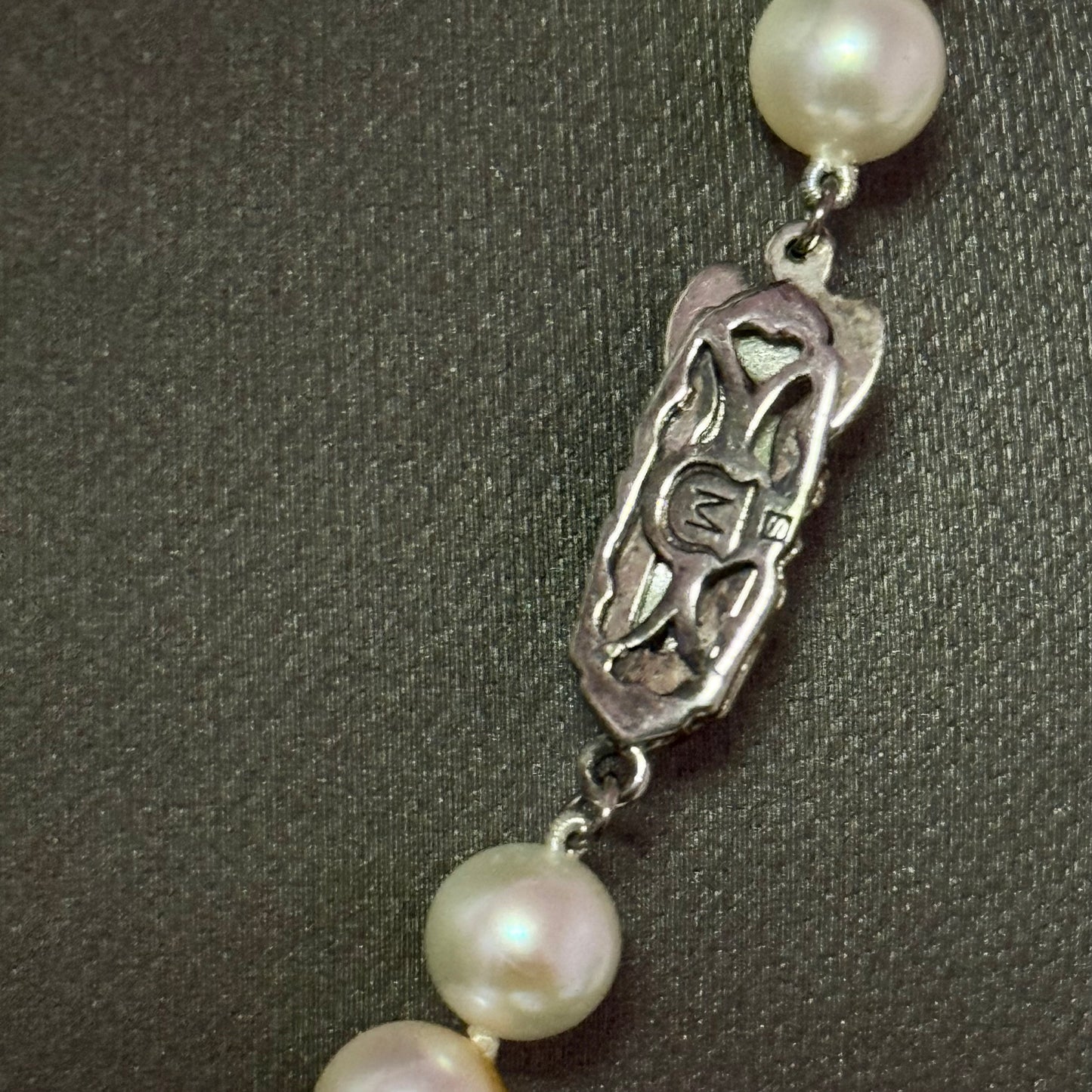 Mikimoto Akoya Pearl Necklace 17.25" 7 mm Silver Clasp Estate M452