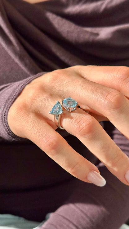 Natural Aquamarine Ring Size 6.5 14k Gold 3.77 TCW Certified $4,950 508788
