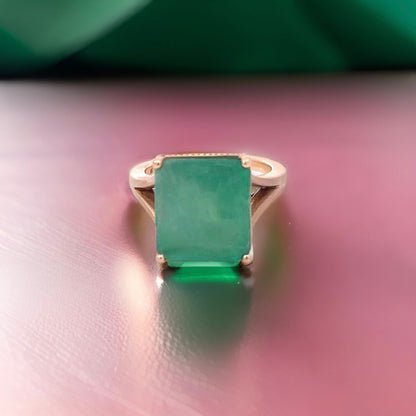 Natural Solitaire Emerald Ring 6.5 14k Yellow Gold 6.62 TCW Certified $4,950 310550