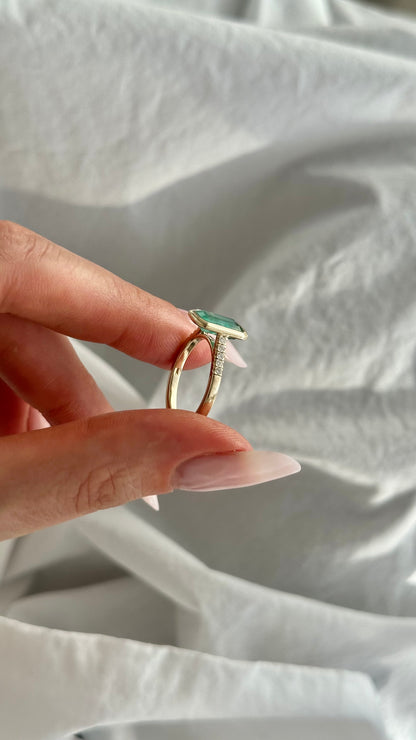 Natural Emerald Diamond Ring Size 6.5 14k Gold 1.84 TCW Certified $4,950 508585