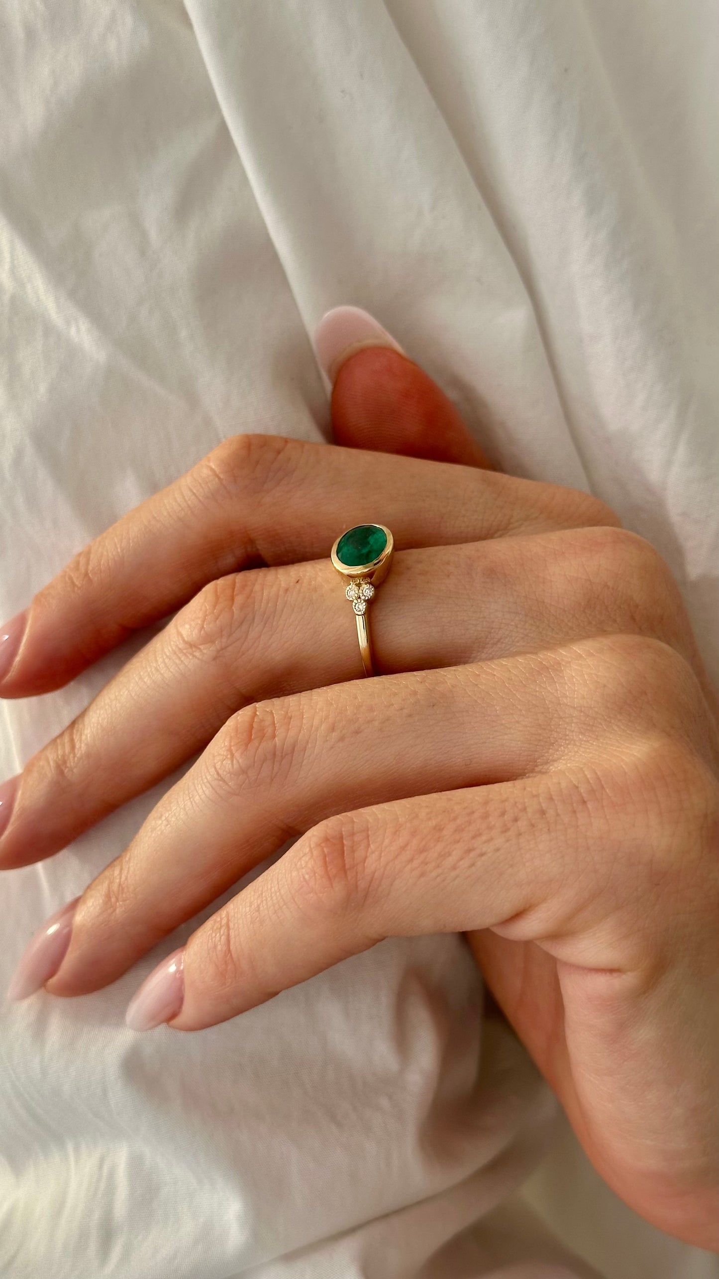 Natural Emerald Diamond Ring Size 6.5 14k Gold 1.67 TCW Certified $4,950 508783