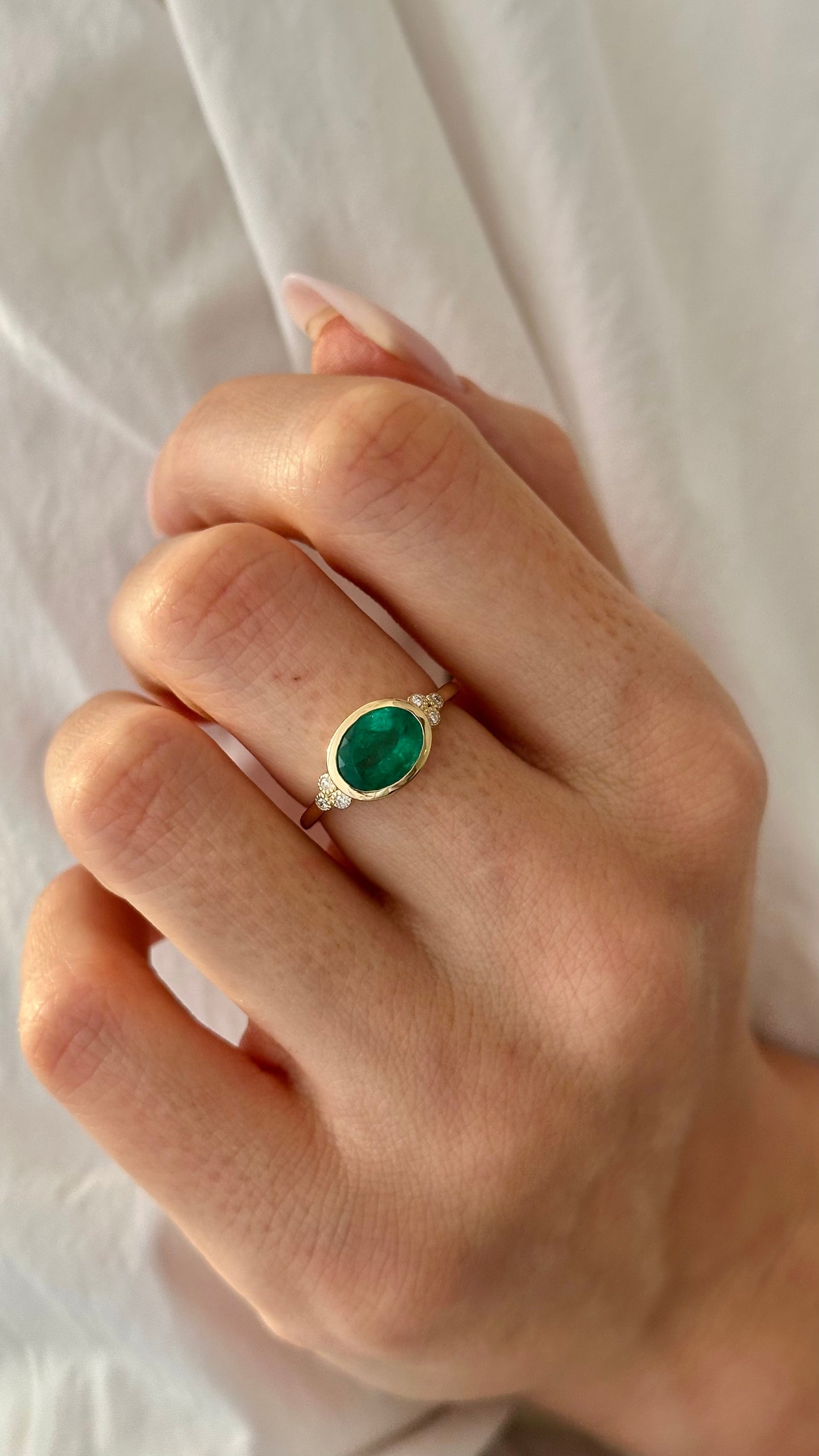 Natural Emerald Diamond Ring Size 6.5 14k Gold 1.67 TCW Certified $4,950 508783