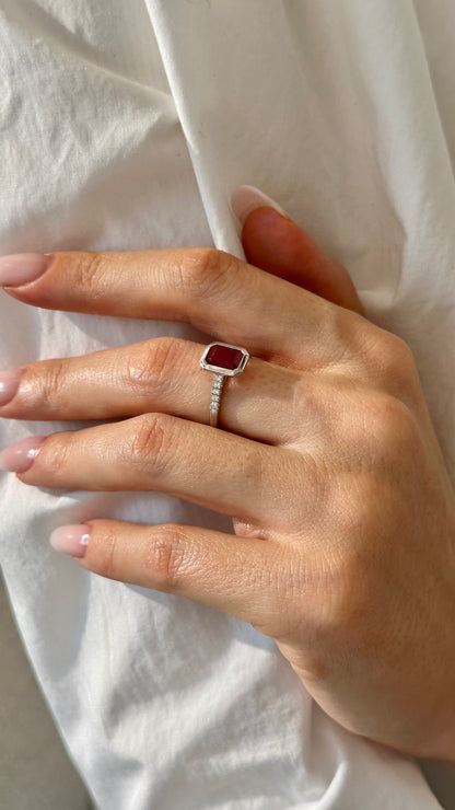 Natural Ruby Diamond Ring Size 6.5 14k White Gold 1.93 TCW Certified $4,950 508583