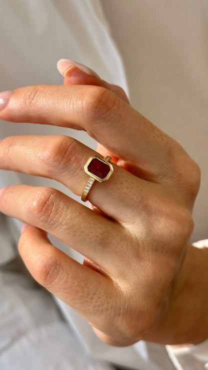 Natural Ruby Diamond Ring Size 6.5 14k Yellow Gold 1.53 TCW Certified $4,950 508584