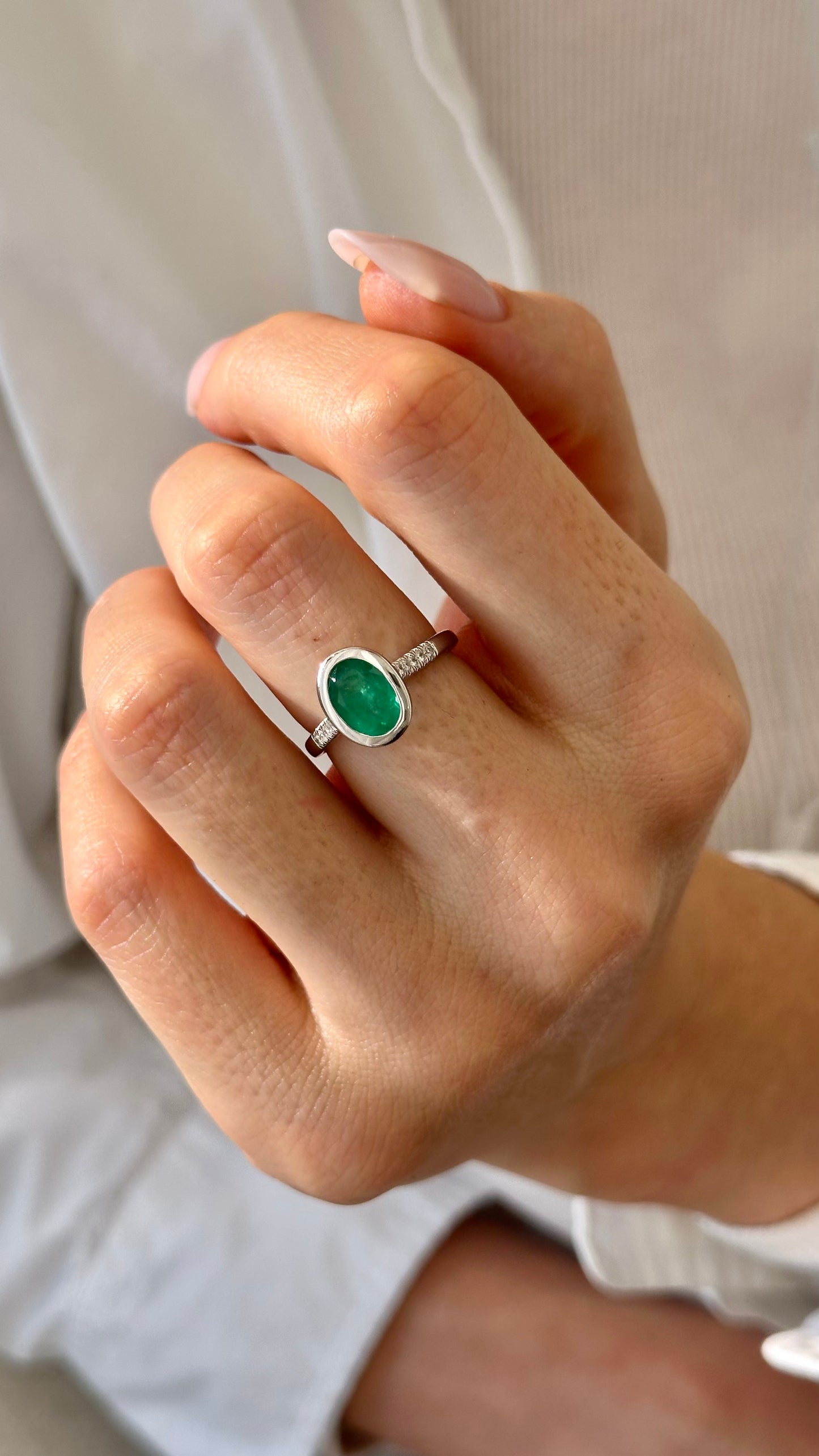 Natural Emerald Diamond Ring Size 6.5 14k Gold 2.12 TCW Certified $4,950 508586