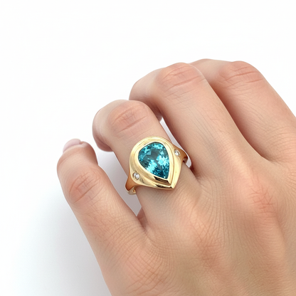 Natural Zircon Diamond Ring Size 7 14k Yellow Gold 6.69 TCW Certified $4,950 601223