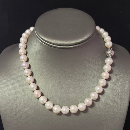 Akoya Pearl Diamond Necklace 16" 18k Gold 10 mm Certified $8,400 410295