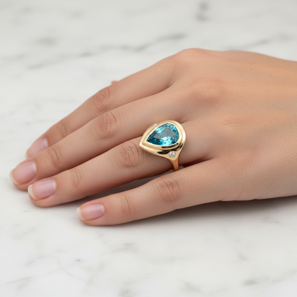 Natural Zircon Diamond Ring Size 7 14k Yellow Gold 6.69 TCW Certified $4,950 601223