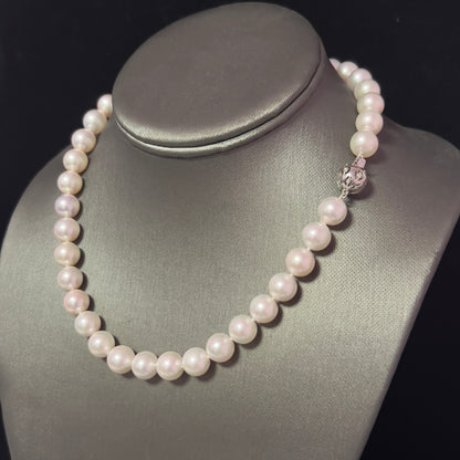 Akoya Pearl Diamond Necklace 16" 18k Gold 10 mm Certified $8,400 410295