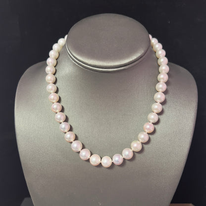 Akoya Pearl Diamond Necklace 16" 18k Gold 10 mm Certified $8,400 410295