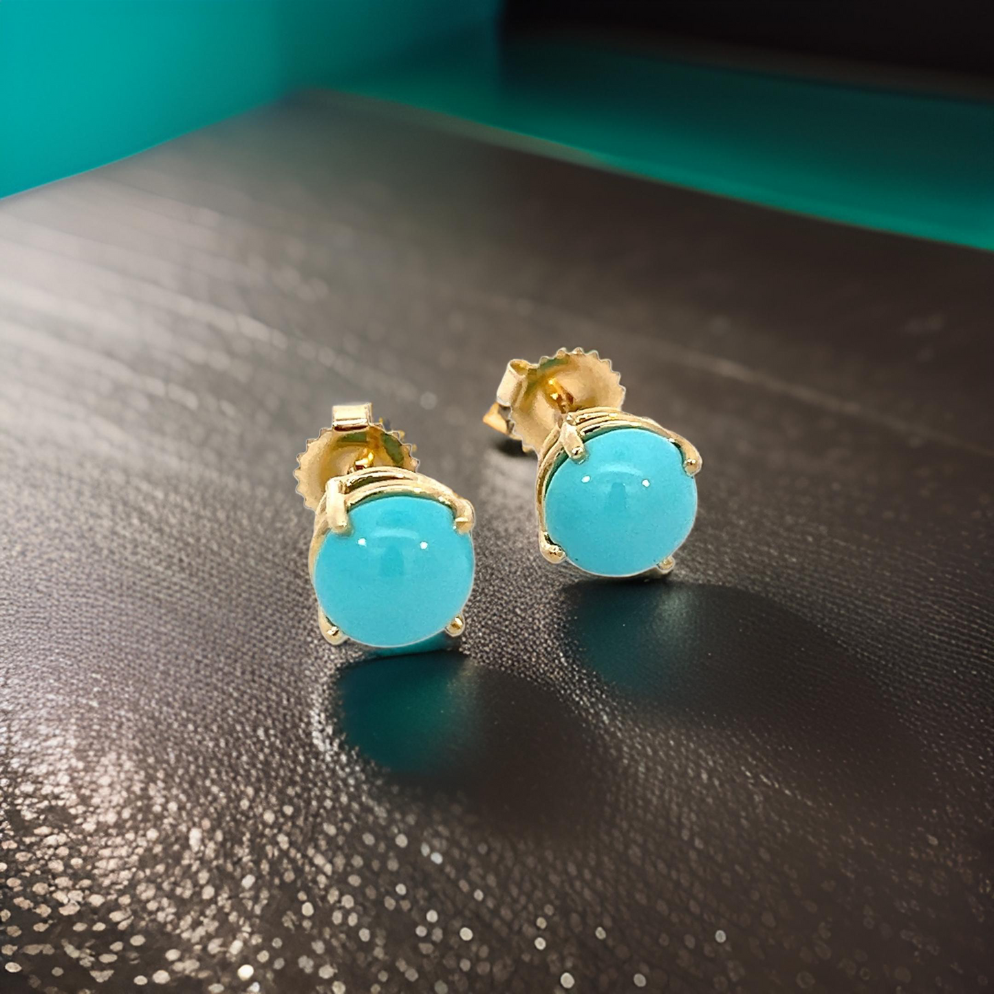 Natural Persian Large Turquoise Earrings 14k Gold 5.18 TCW Certified $1,290 311049