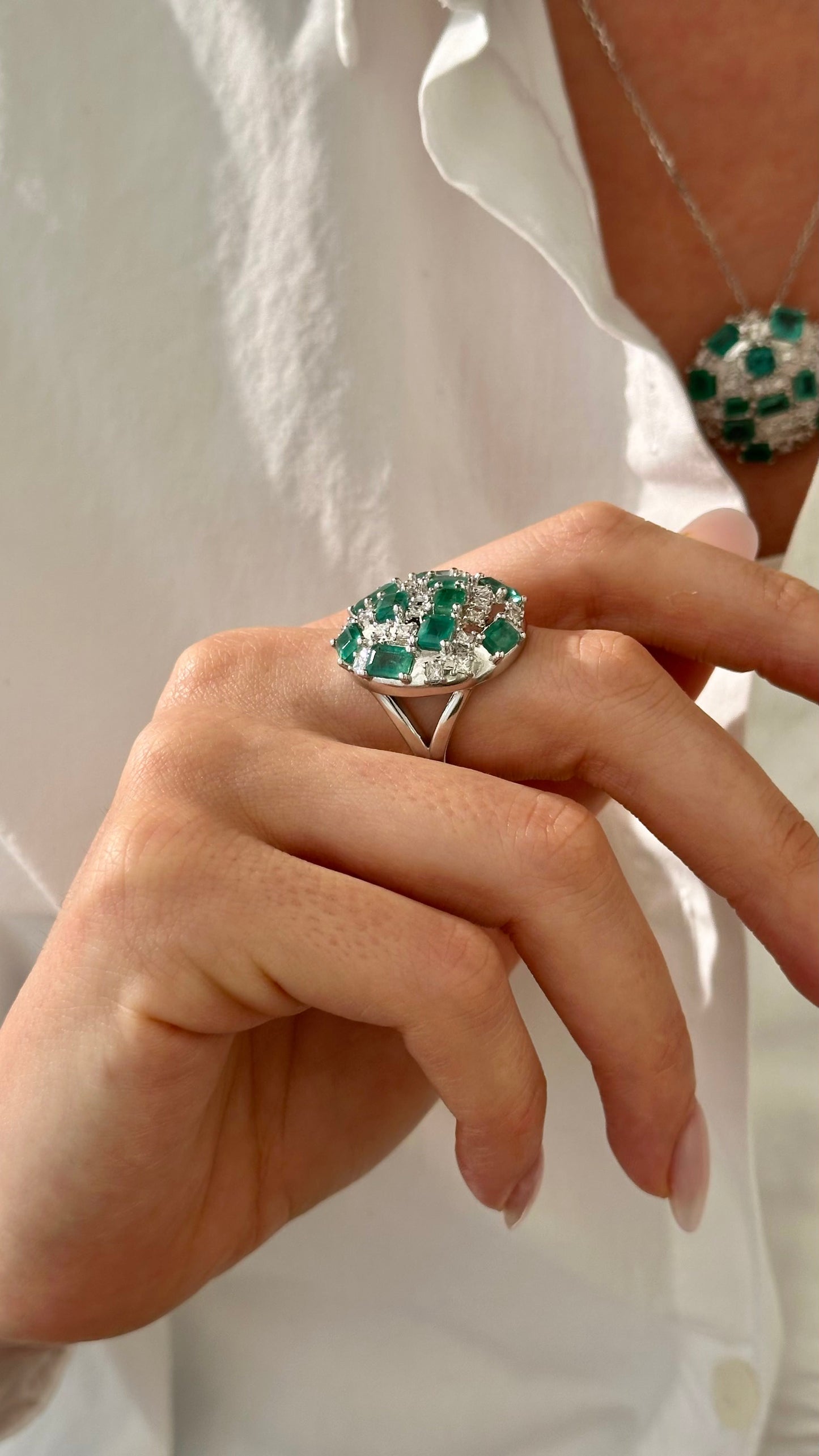 Natural Emerald Diamond Ring Size 7 14k Gold 6.9 TCW Certified $9,750 401581