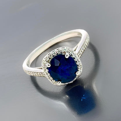 Natural Sapphire Diamond Ring 14k White Gold 2.43 TCW Certified $4,975 311699