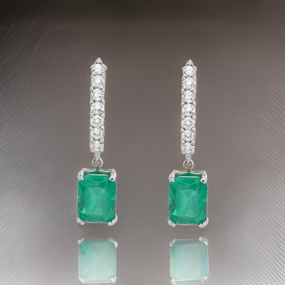 Natural Emerald Diamond Earrings 14k Gold 3.02 TCW Certified $3,950 113435