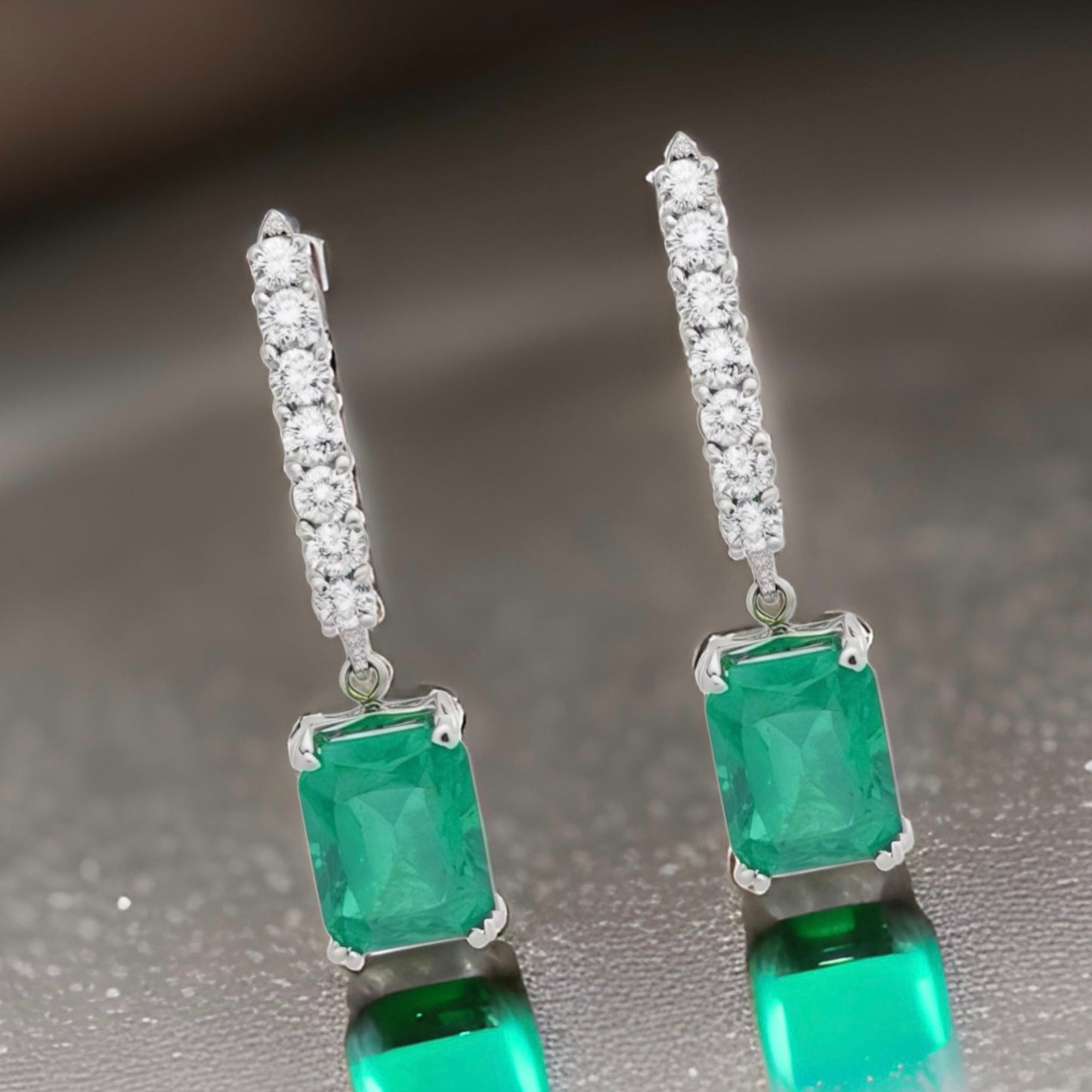 Natural Emerald Diamond Earrings 14k Gold 3.02 TCW Certified $3,950 113435