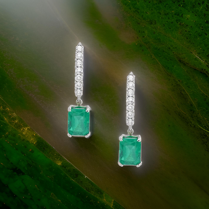 Natural Emerald Diamond Earrings 14k Gold 3.02 TCW Certified $3,950 113435