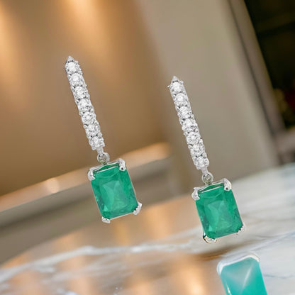 Natural Emerald Diamond Earrings 14k Gold 3.02 TCW Certified $3,950 113435