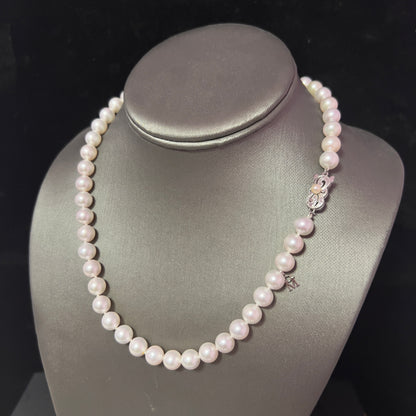 Mikimoto Estate Akoya Pearl Necklace 18" 18k Gold 8.5 mm Certified $16,200 409858