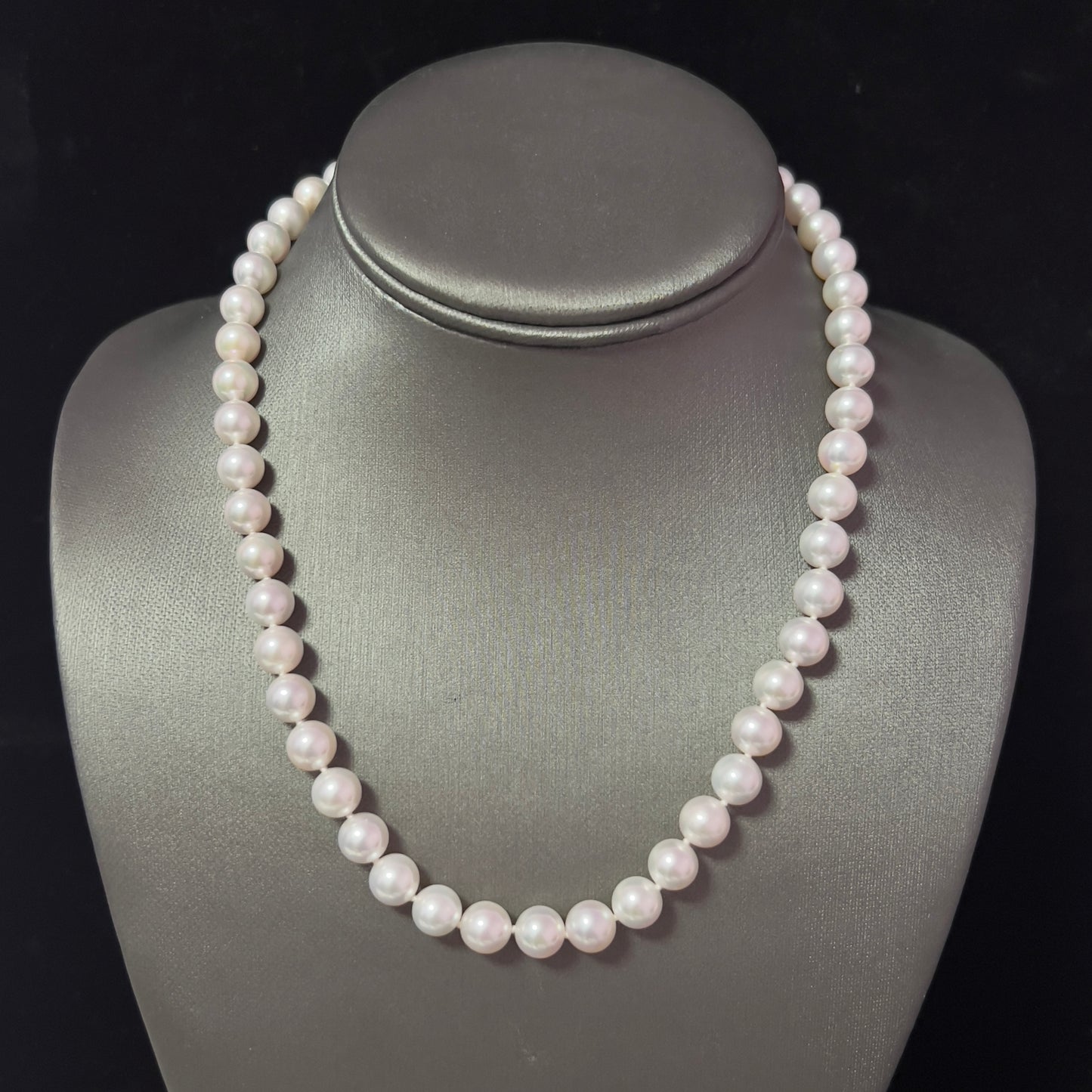 Mikimoto Estate Akoya Pearl Necklace 18" 18k Gold 8.5 mm Certified $16,200 409858