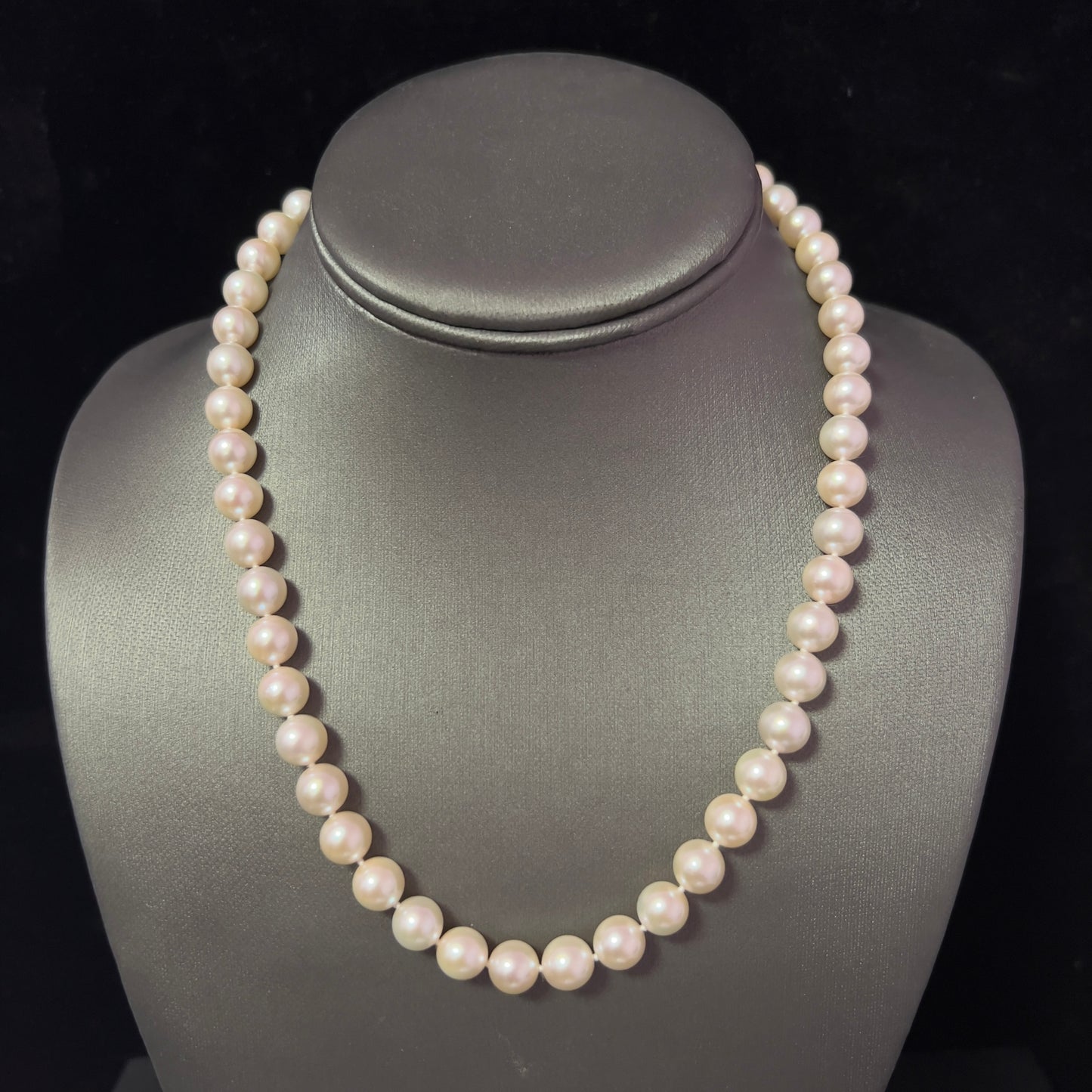 Mikimoto Estate Akoya Pearl Necklace 18" 18k Gold 8.5 mm Certified $15,300 410294