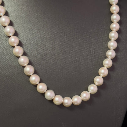 Mikimoto Estate Akoya Pearl Necklace 18" 18k Gold 8.5 mm Certified $15,300 410294