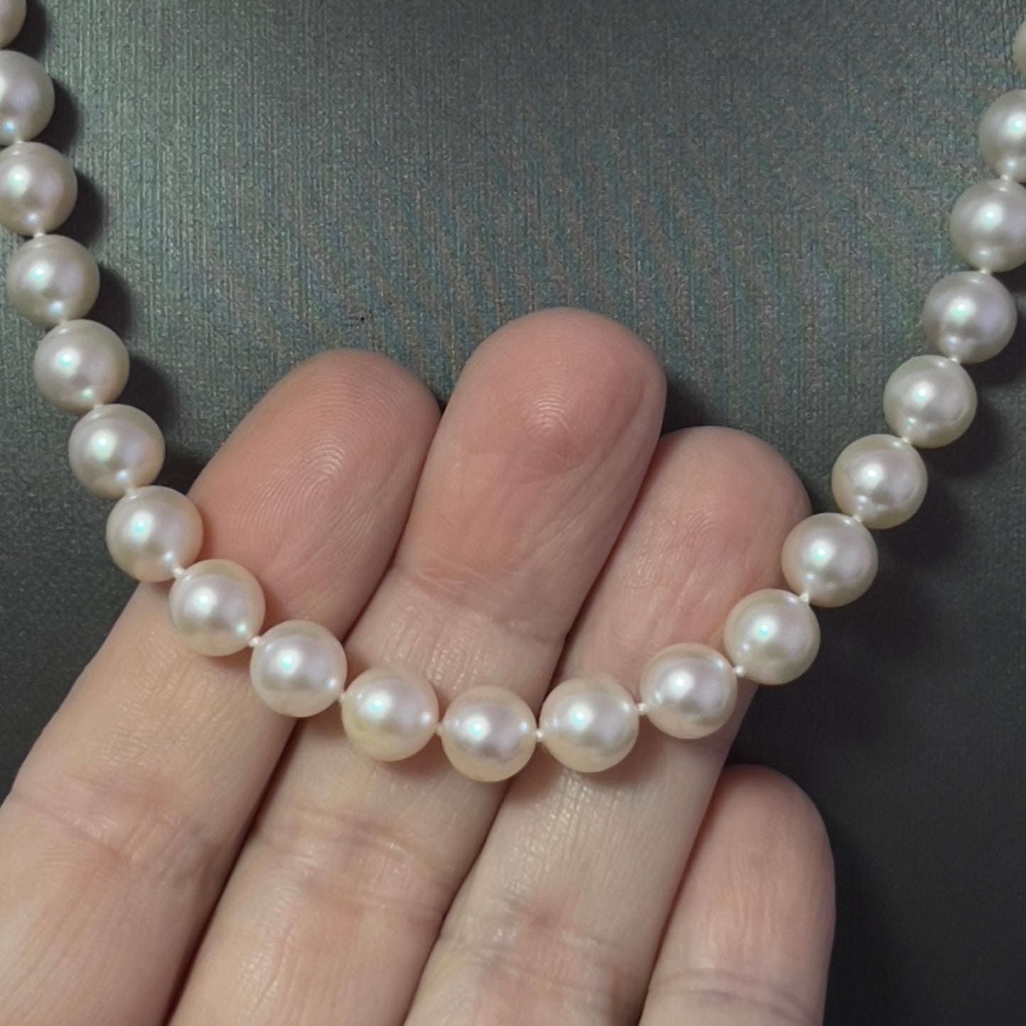 Mikimoto Estate Akoya Pearl Necklace 18" 18k Gold 8.5 mm Certified $15,300 410294