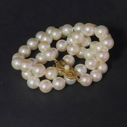 Mikimoto Estate Akoya Pearl Necklace 18" 18k Gold 8.5 mm Certified $15,300 410294