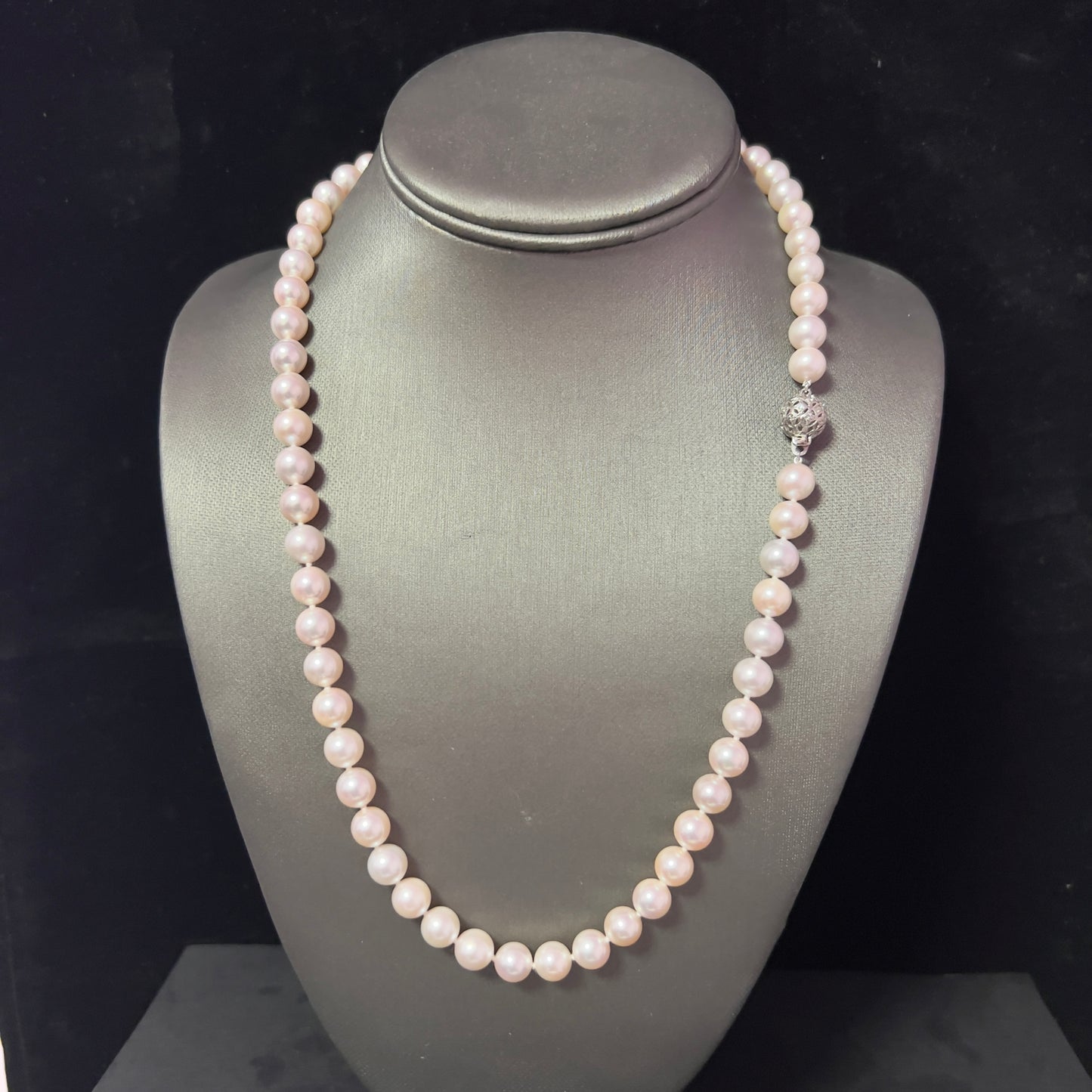 Akoya Pearl Diamond Necklace 22" 18k Gold 8.5 mm Certified $4,950 311037