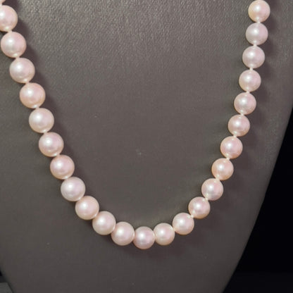 Akoya Pearl Diamond Necklace 22" 18k Gold 8.5 mm Certified $4,950 311037