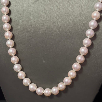 Akoya Pearl Diamond Necklace 22" 18k Gold 8.5 mm Certified $4,950 311037