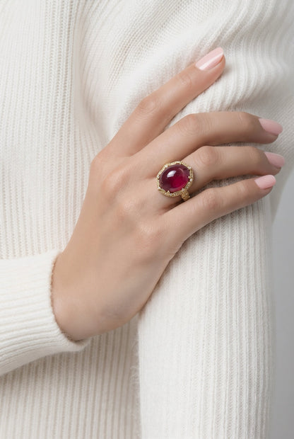 Natural Ruby Diamond Ring Size 6.5 14k Yellow Gold 9.1 TCW Certified $6,950 601240