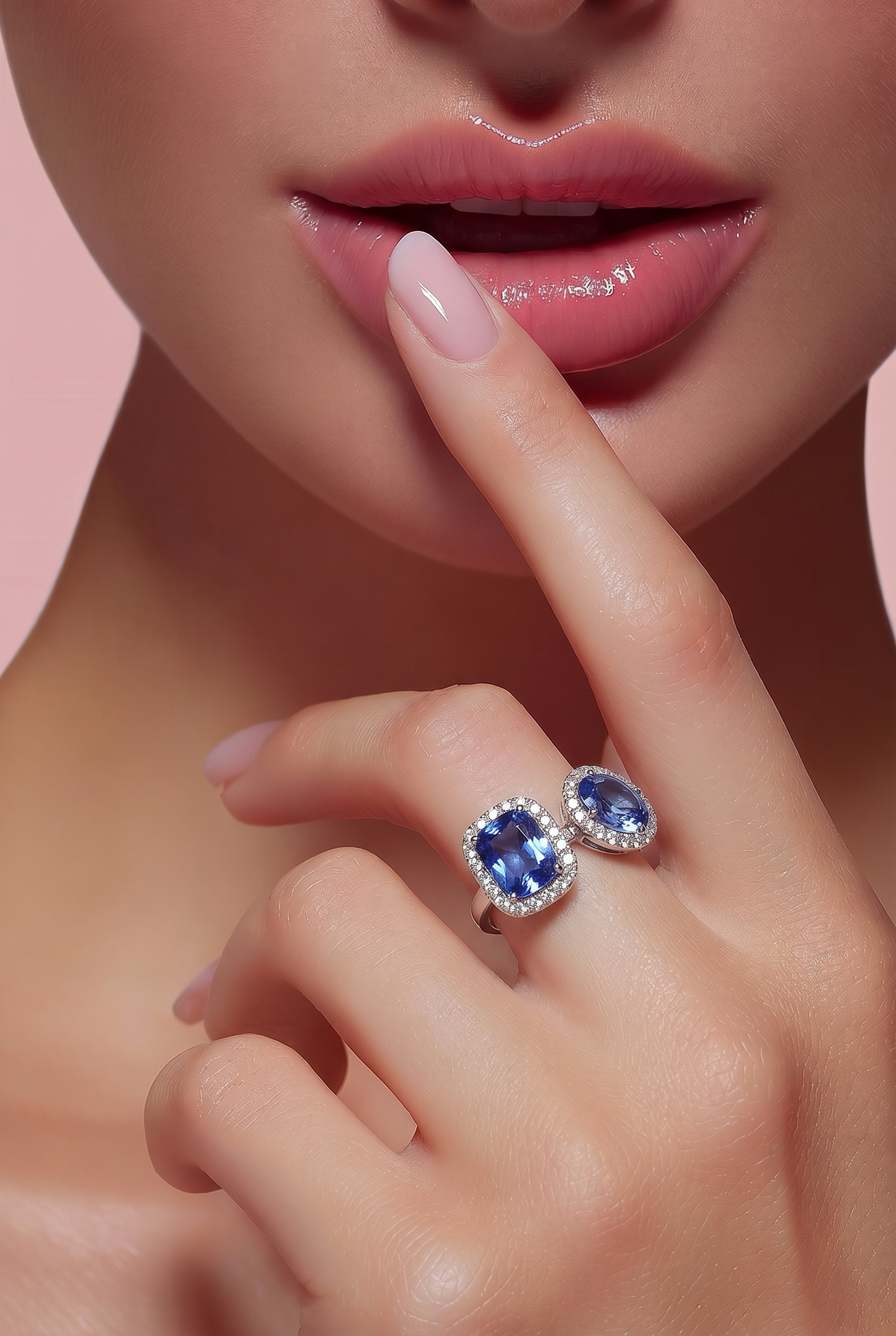 Natural Sapphire Diamond Ring Size 6.25 14k White Gold 6.63 TCW Certified $8,950 601194