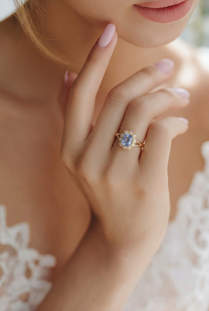 Natural Sapphire Diamond Ring Size 6.5 14k Yellow Gold 1.4 TCW Certified $4,950 601362