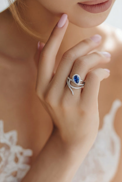 Natural Sapphire Diamond Ring Size 6.5 14k White Gold 2.4 TCW Certified $5,950 601543