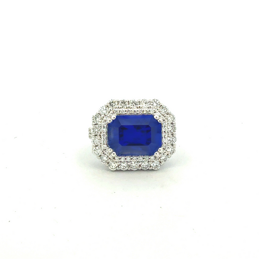 Natural Sapphire Diamond Ring Size 6.5 14k Gold 8.35 TCW Certified $12,950 601365
