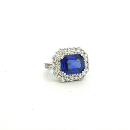 Natural Sapphire Diamond Ring Size 6.5 14k Gold 8.35 TCW Certified $12,950 601365