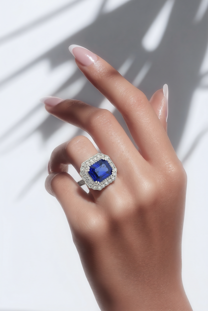 Natural Sapphire Diamond Ring Size 6.5 14k Gold 8.35 TCW Certified $12,950 601365