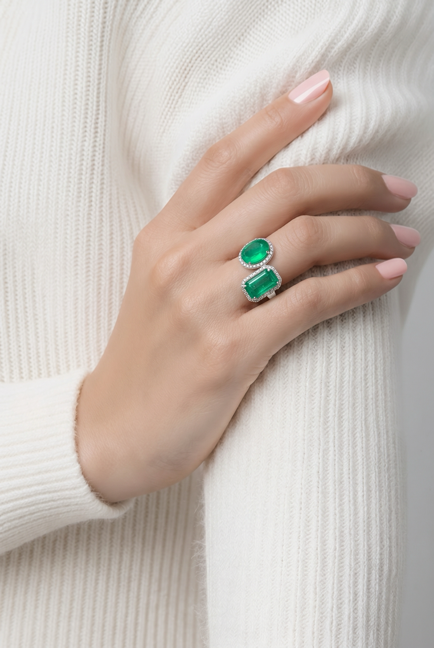 Natural Emerald Diamond Ring Size 6.5 14k Gold 4.71 TCW Certified $7,950 601220