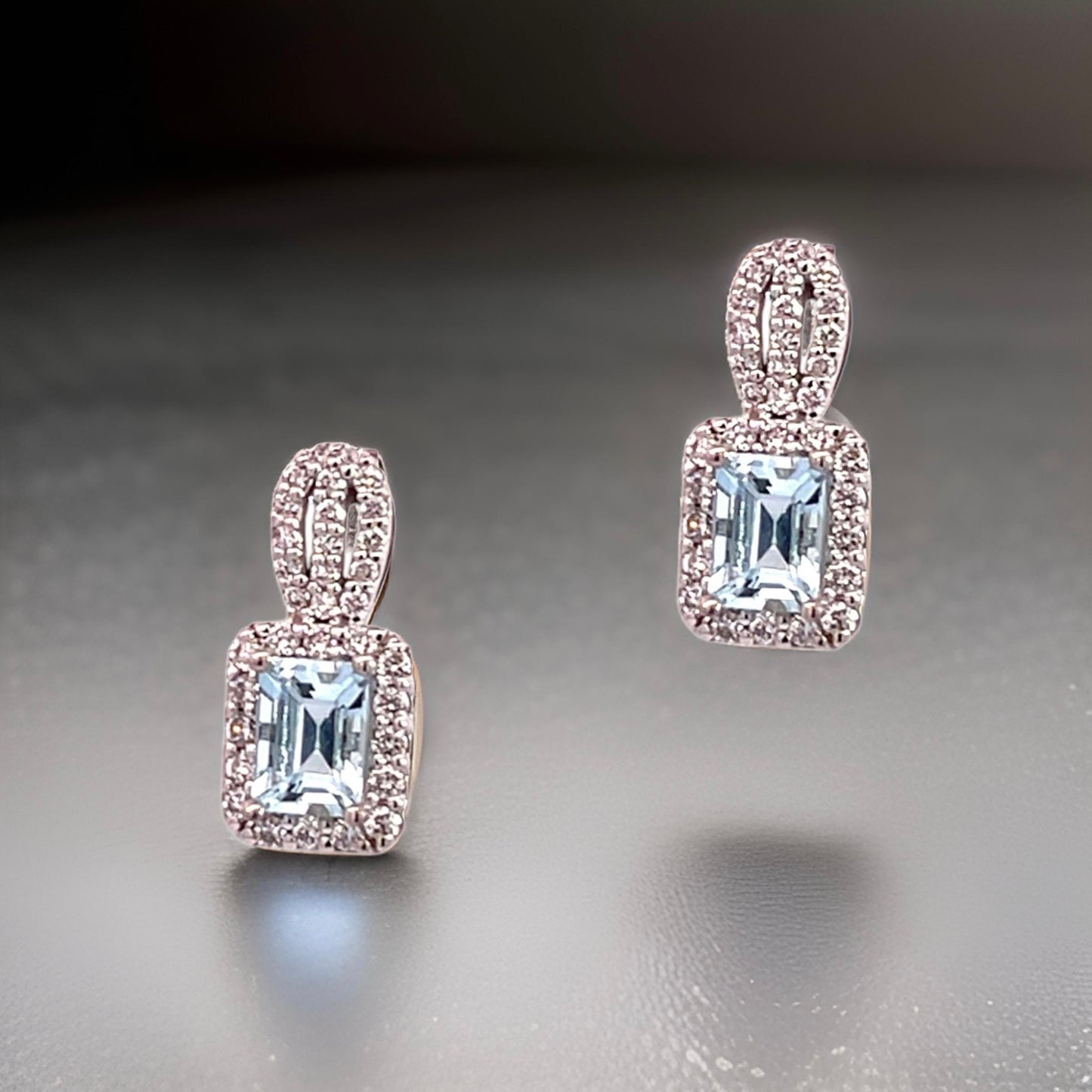 Natural Aquamarine Diamond Earrings 14k Gold 2.74 TCW Certified $5,950 215400