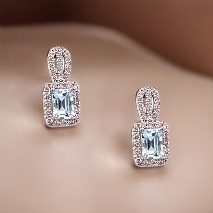 Natural Aquamarine Diamond Earrings 14k Gold 2.74 TCW Certified $5,950 215400