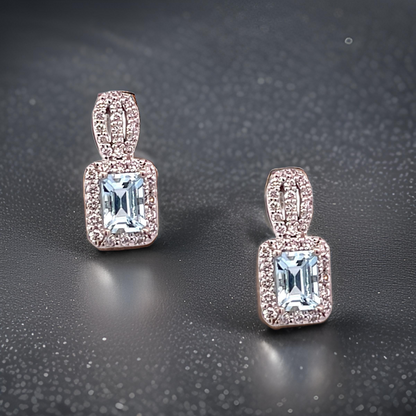 Natural Aquamarine Diamond Earrings 14k Gold 2.74 TCW Certified $5,950 215400