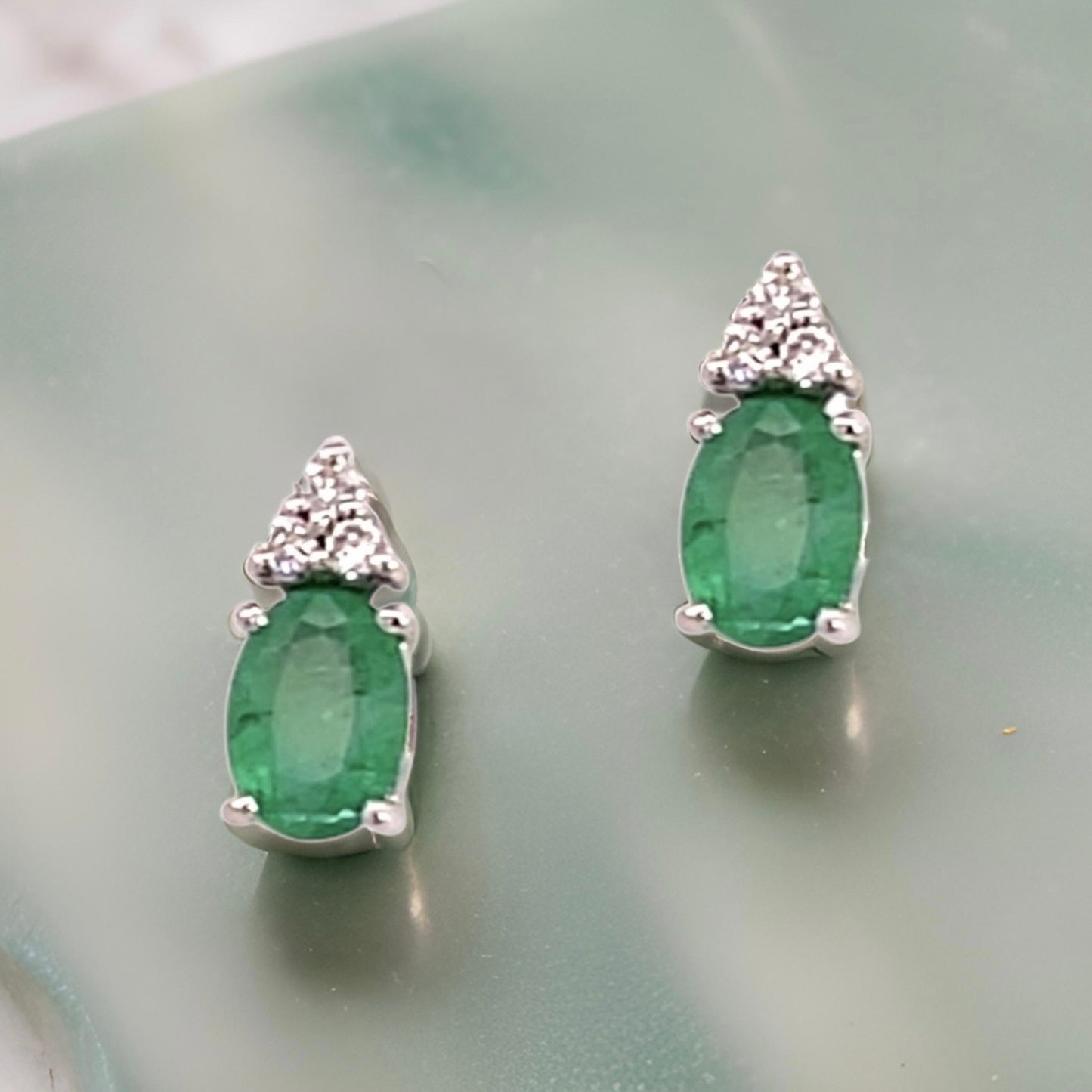 Natural Emerald Diamond Earrings 14k Gold 1.28 TCW Certified $3,490 211342