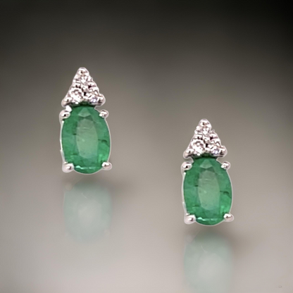 Natural Emerald Diamond Earrings 14k Gold 1.28 TCW Certified $3,490 211342