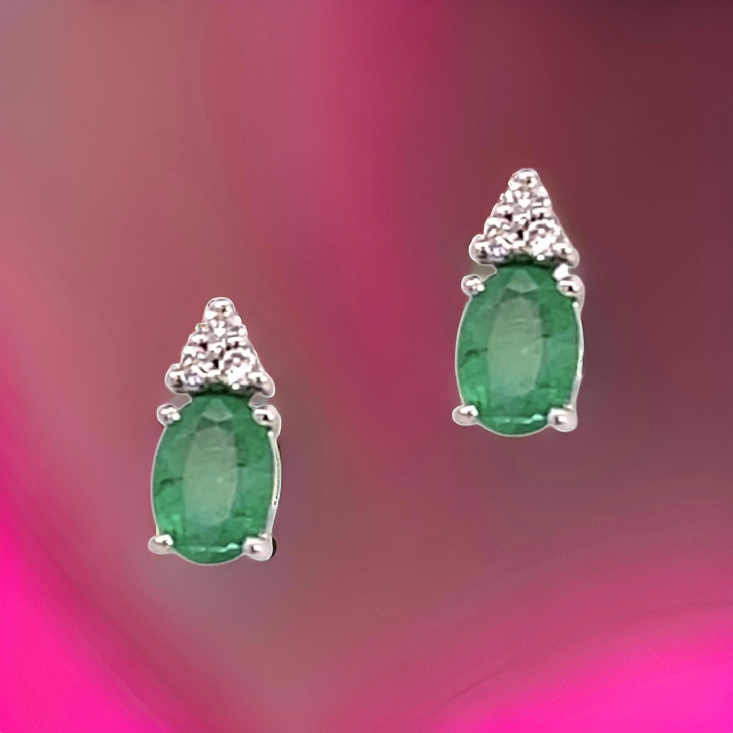 Natural Emerald Diamond Earrings 14k Gold 1.28 TCW Certified $3,490 211342