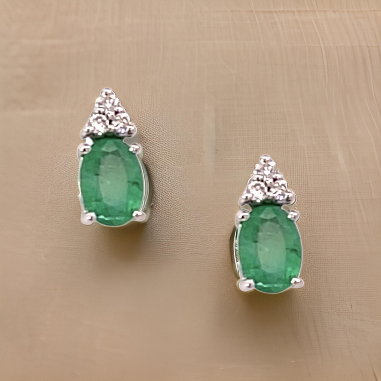 Natural Emerald Diamond Earrings 14k Gold 1.28 TCW Certified $3,490 211342