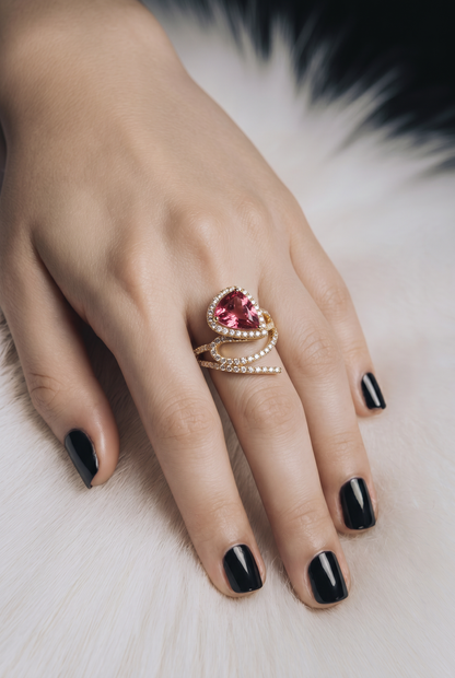 Natural Tourmaline Diamond Ring Size 6.5 14k Gold 3.3 TCW Certified $5,950 601380