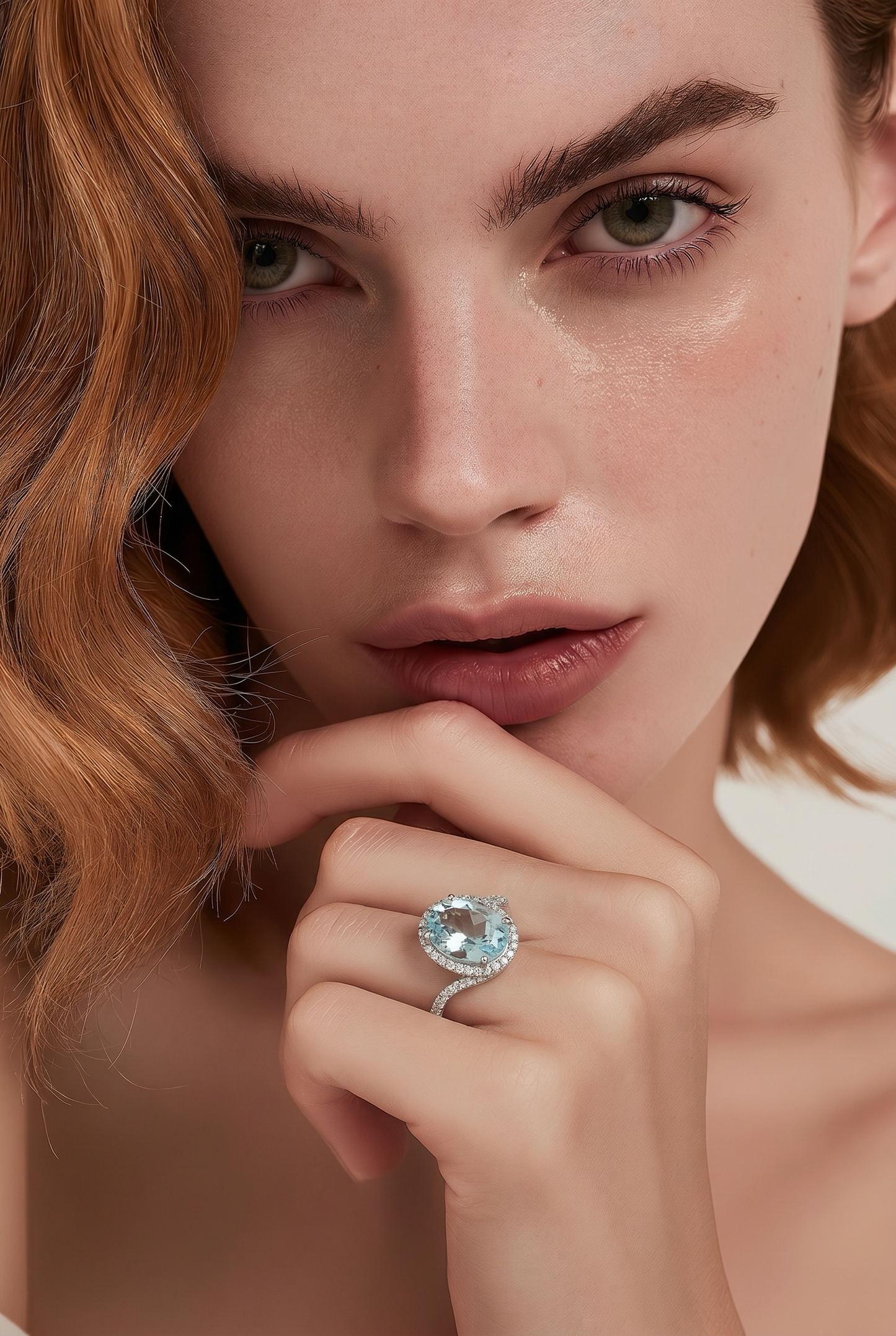 Natural Aquamarine Diamond Ring Size 6.5 14k Gold 4.01 TCW Certified $4,950 601207