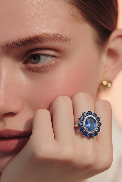 Natural Sapphire Diamond Ring Size 7 14k Gold 10.36 TCW Certified $11,950 601196